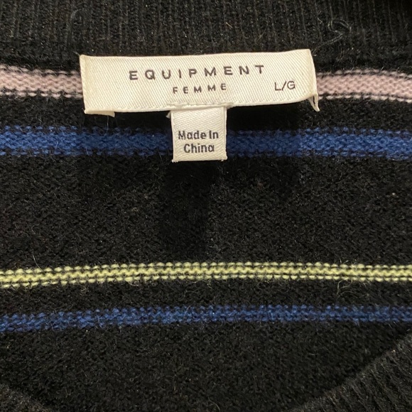 Equipment Cashmere Sweater SzL *classic stripes - Picture 4 of 8